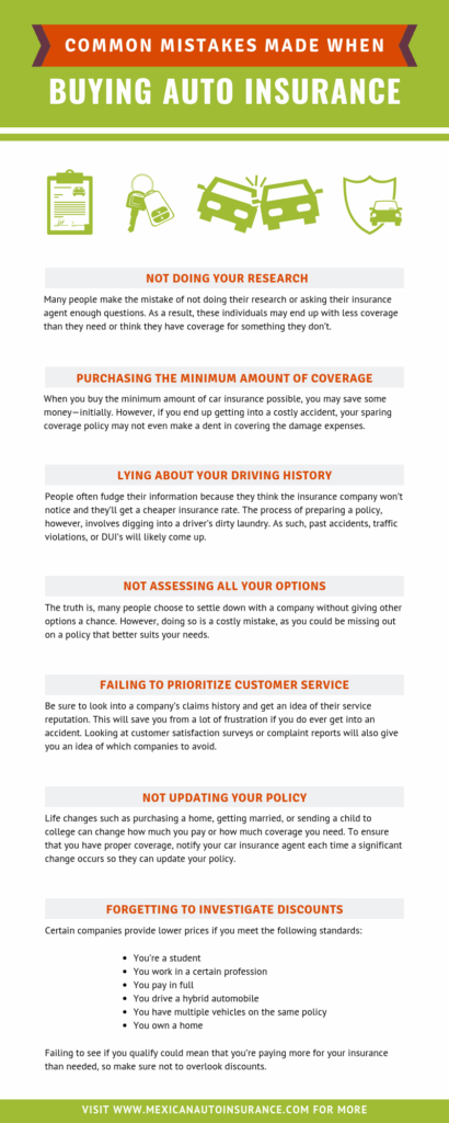 common mistakes when buying vehicle insurance