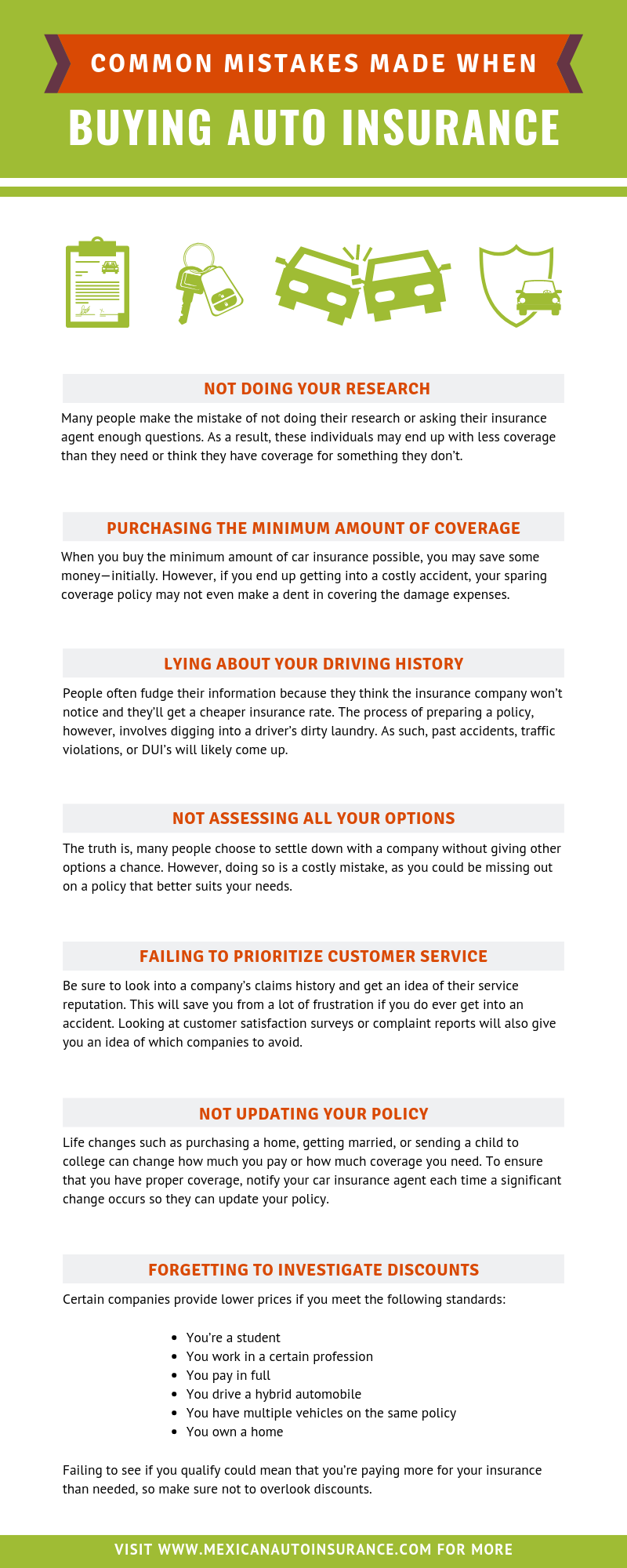common mistakes when buying vehicle insurance