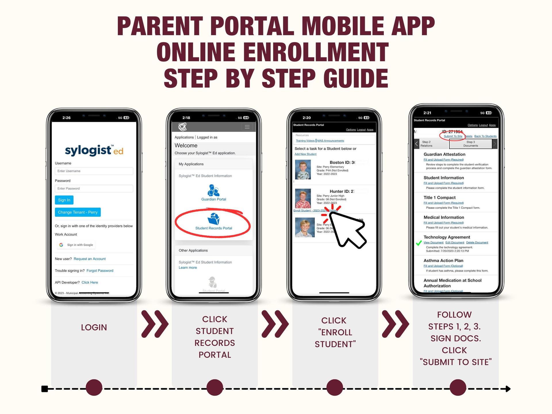 step by step for online enrollment