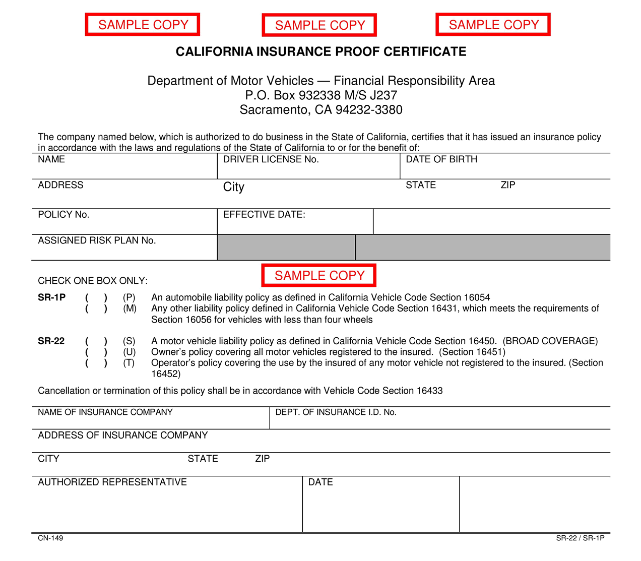 what sr 22 means for auto policies